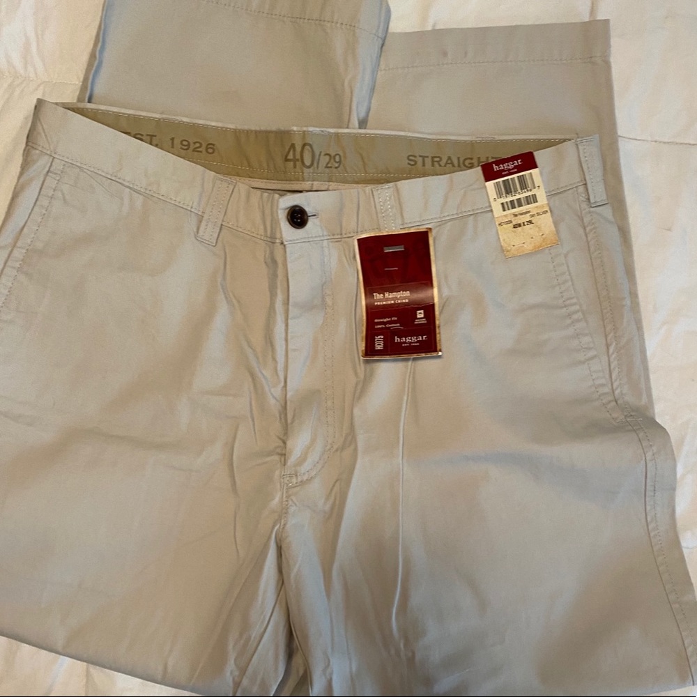 NWT Haggar Mens Chino Pants 40W X 29L